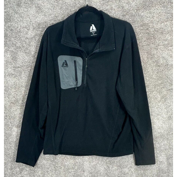 Eddie Bauer Sweater Mens XL Black Gray First Ascent Fleece 1/4 Zip Pullover - Picture 2 of 6